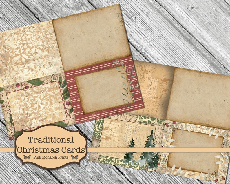 Traditional Christmas Cards, Junk Journaling Kit, Printable Christmas Cards, Junk Journal Christmas, Junk Journaling Ephemera, Printable bild 4