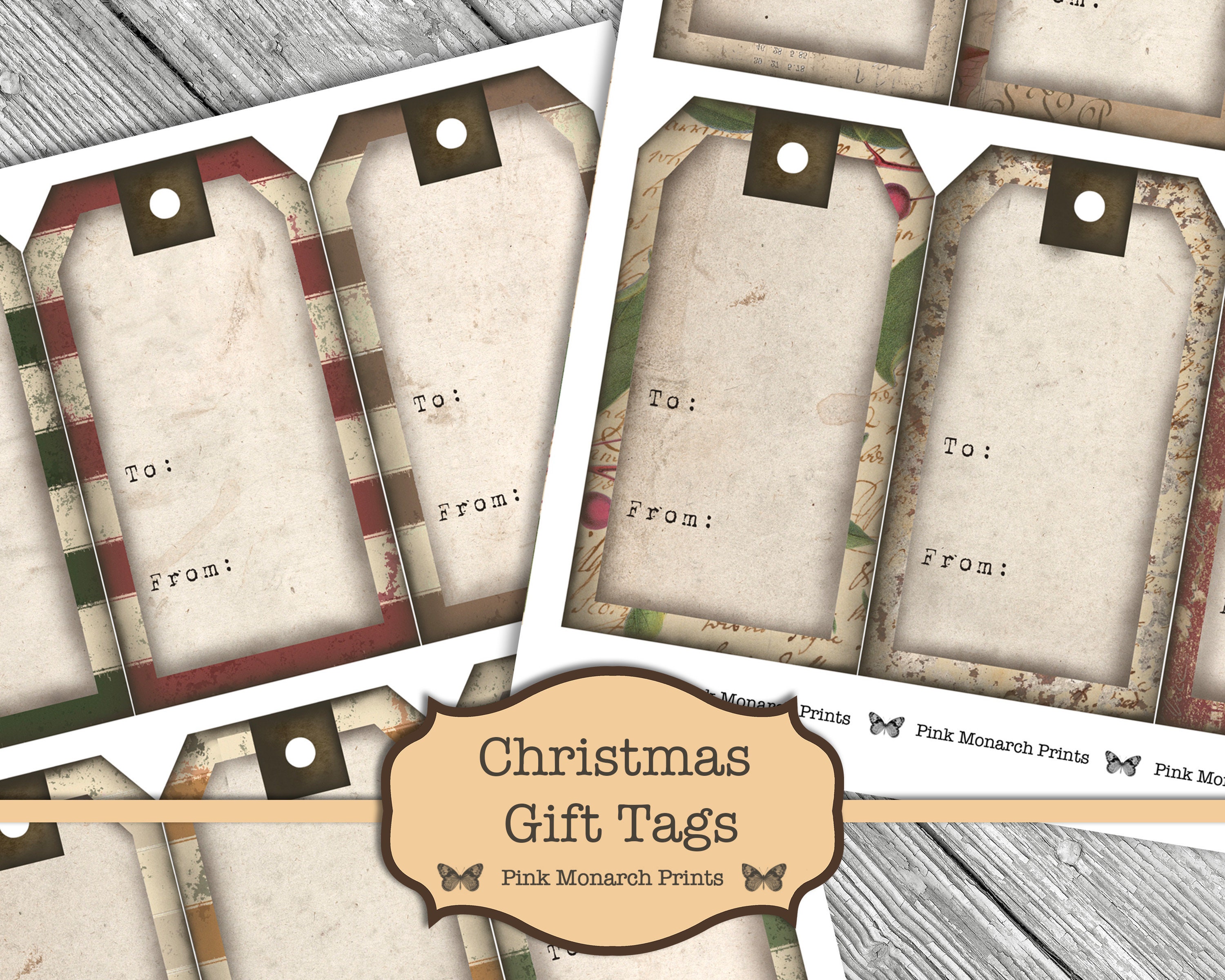 Christmas Gift Tags, Junk Journal Christmas, Junk Journal Kit, Junk ...