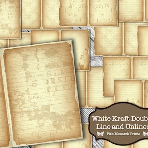 Liniert und leer, druckbar, Junk Journal Seiten, Junk Journaling, Digital, liniert Journaling Papiere, Junk Journal Kit, Junk Journal Seiten, 5x7