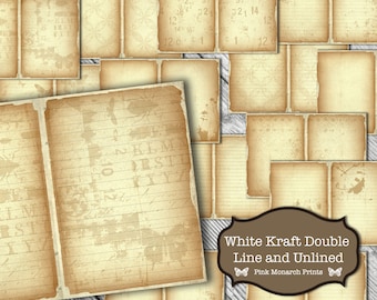 Lined and Blank, Printable, Junk Journal Pages, Junk Journaling, Digital, Lined Journaling Papers, Junk Journal Kit, Junk Journal Pages, 5x7