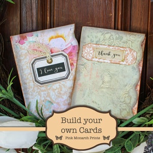 Build Your Own Card, Junk Journal Kit, Junk Journaling Digitals, Printable Labels, Shabby Chic, Junk Journaling Tags, Ephemera, Diy Junk Jou