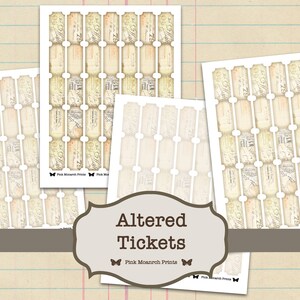 Printable Tickets, Junk Journal Ephemera, Digital Tickets, Butterfly Tickets, Junk Journaling Embellishments, Flower Tickets, Bird Tickets image 6