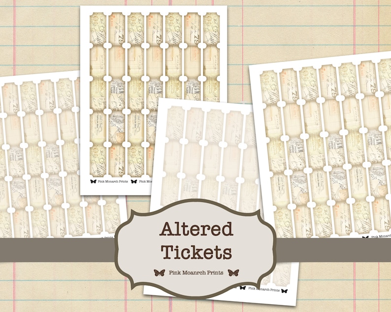 Printable Tickets, Junk Journal Ephemera, Digital Tickets, Butterfly Tickets, Junk Journaling Embellishments, Flower Tickets, Bird Tickets image 6
