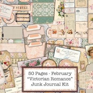 Ultimate February Subscription Complete Kit, Victorian Romance, Junk Journal Kit, Digital Junk Journal Kit, Junk Journal Kit, Complete