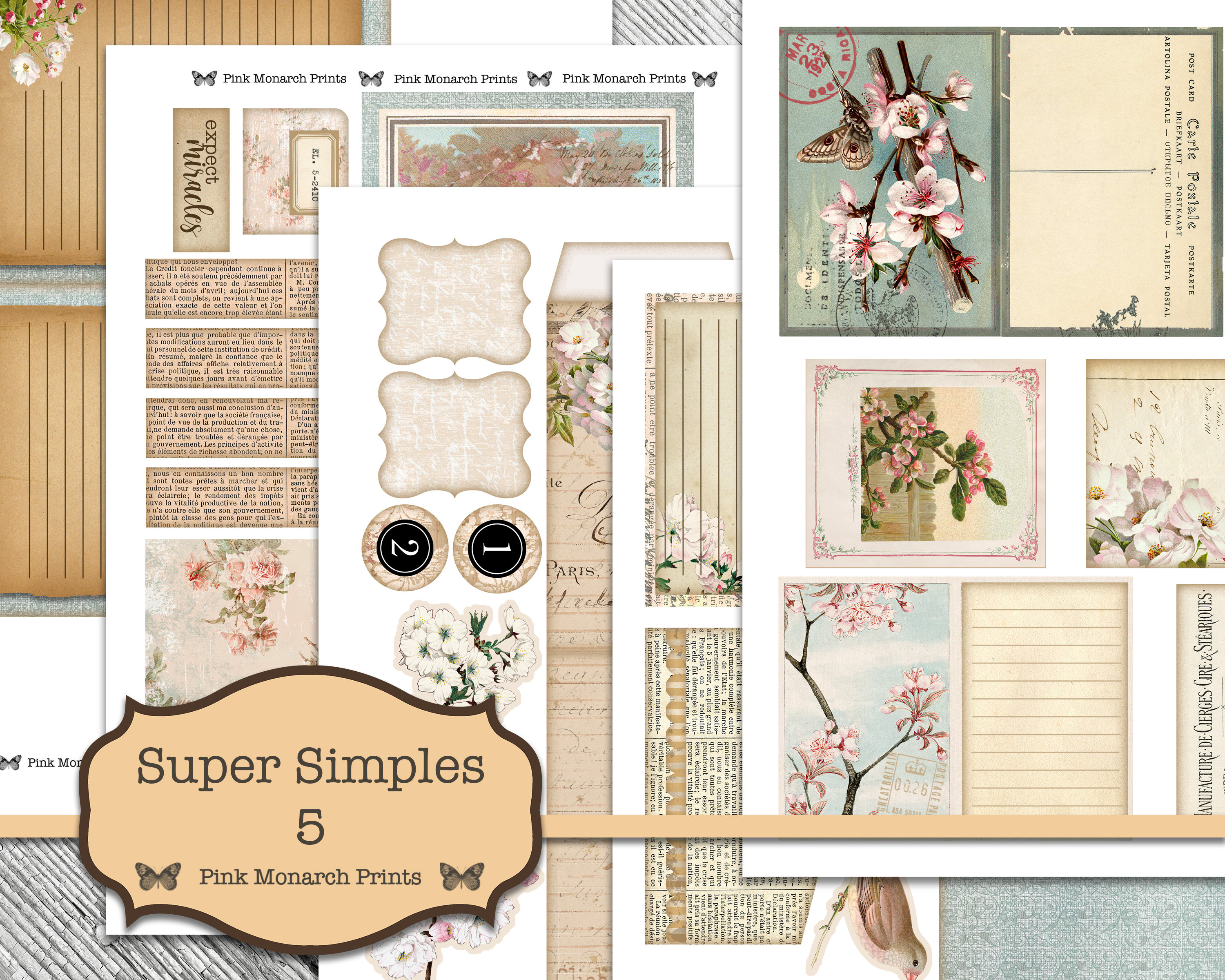 Super Simples 7, Junk Journal Kit, Digital Junk Journal, Junk