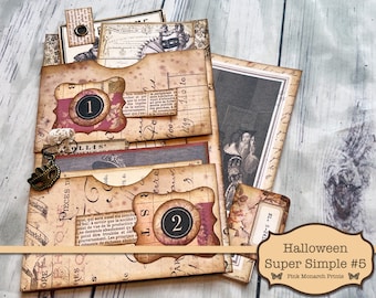 Halloween Super Simples 5, Kit diario spazzatura, Diario spazzatura, Folio, Ephemera Junk Journaling, Diario spazzatura di Halloween, Kit digitale di Halloween