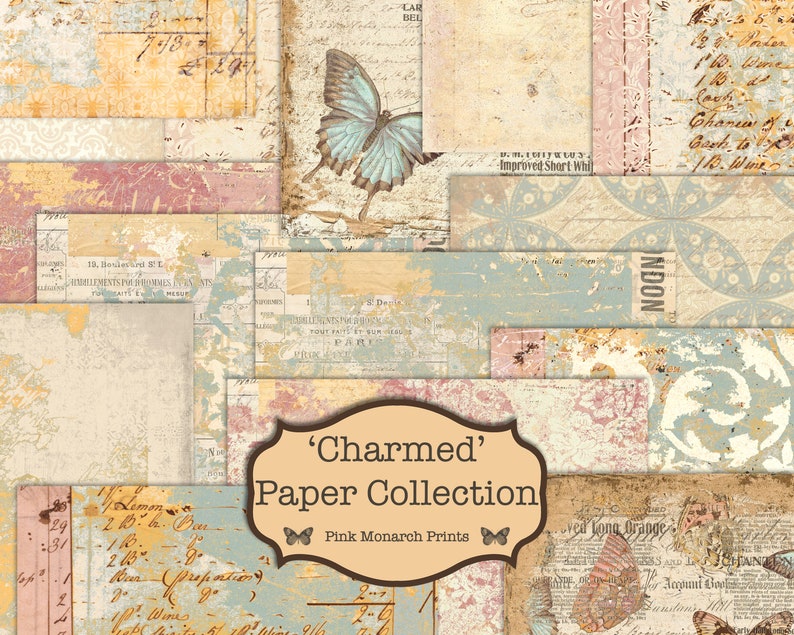 Charmed Papers, Junk Journal Digital Papers, Printable Junk Journal ...