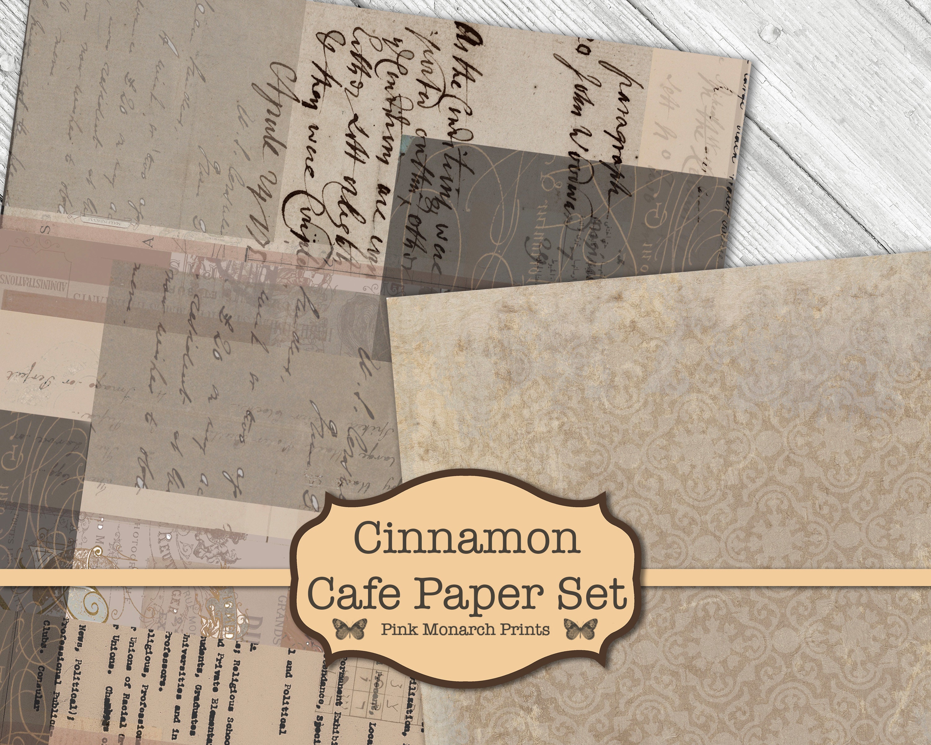 ジャンク ジャーナル ペーパー、ジャンク ジャーナル キット、シナモン