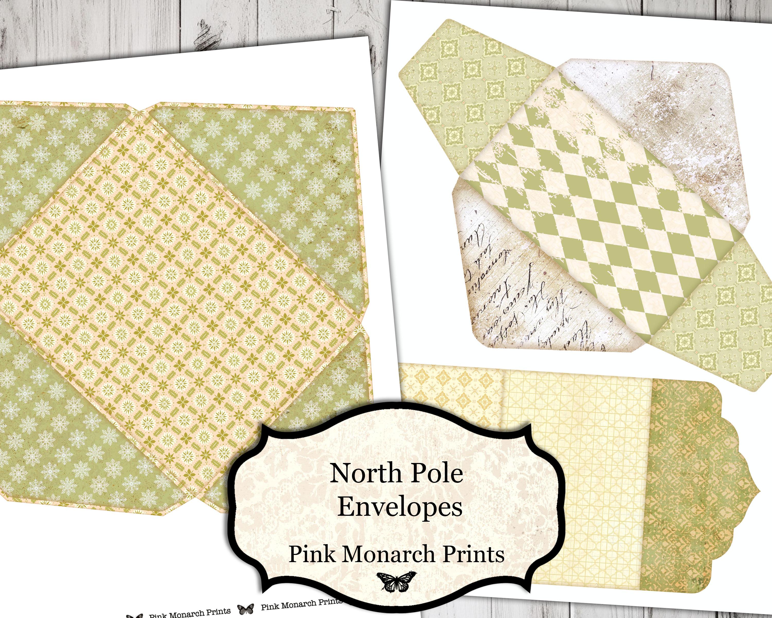 North Pole Envelopes, Envelope Varieties, Digital, Printable, Junk
