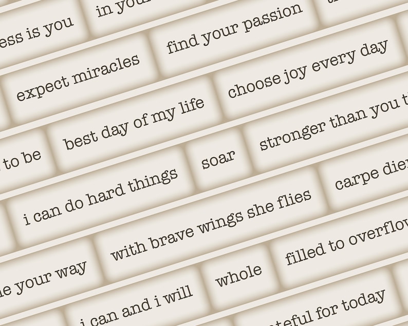 Digital Inspirational Words, Embellishments for Junk Journals, Printable Junk Journaling Words, Collage Ephemera, Vintage Words Quotes, image 2
