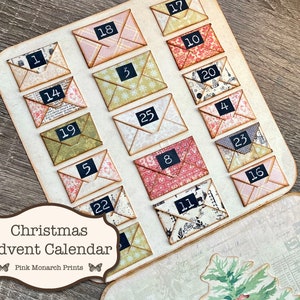 Printable Christmas Advent Calendar, Printable Papers, November Subscription, Junk Journal Kit, Digital Junk Journal, Junk Journal Folio