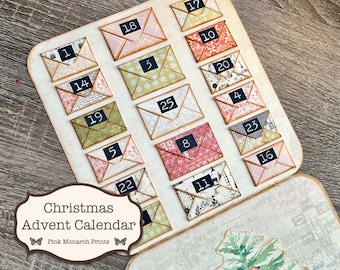 Printable Christmas Advent Calendar, Printable Papers, November Subscription, Junk Journal Kit, Digital Junk Journal, Junk Journal Folio