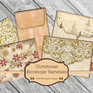 Envelopsoorten, Digitaal product, Digital Junk Journal, Afdrukbaar Junk Journal, Christmas Junk Journal, Junk Journal Tags, kerstenve