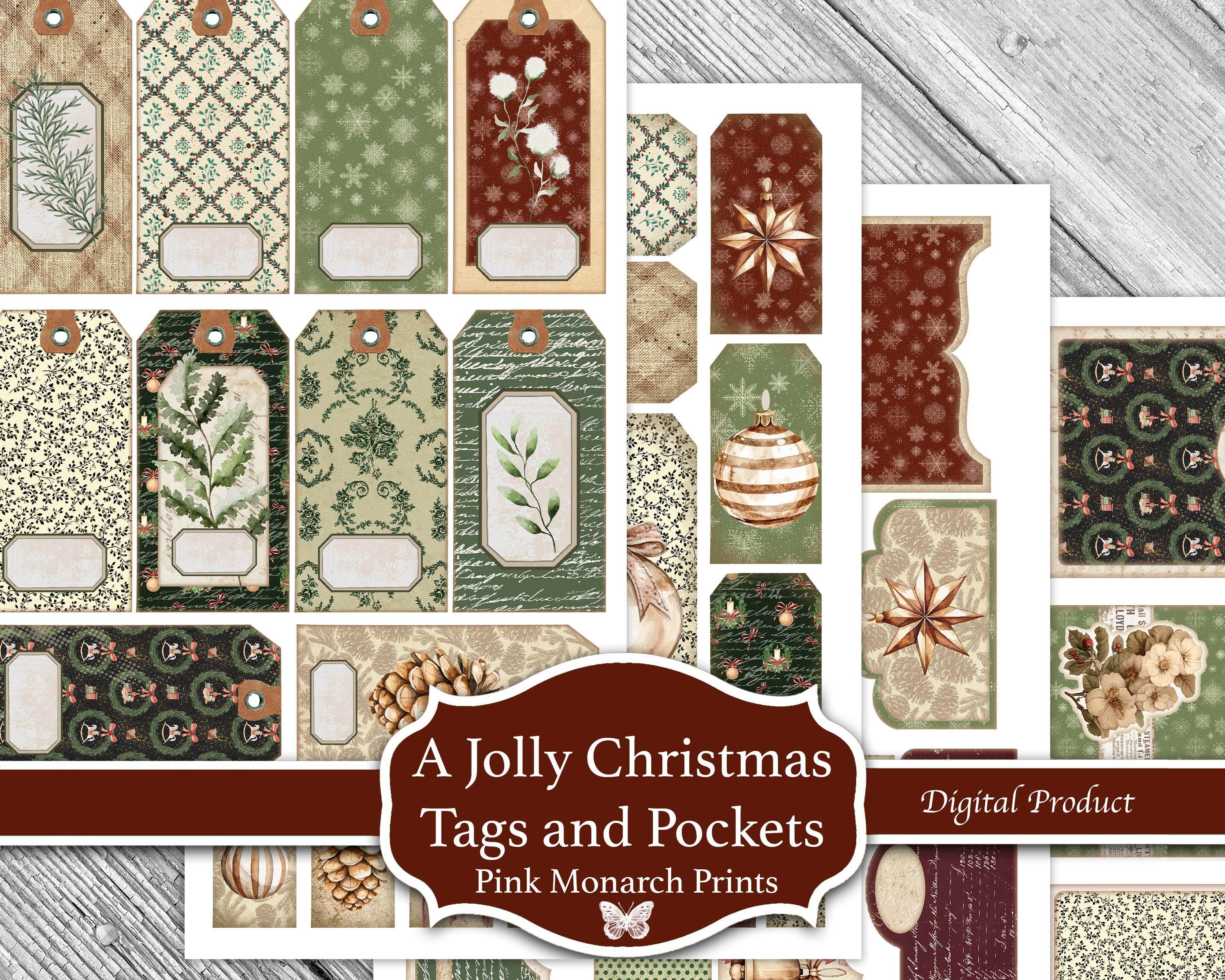 A Jolly Christmas Tags and Pockets, 4 Pages, Junk Journal and ...