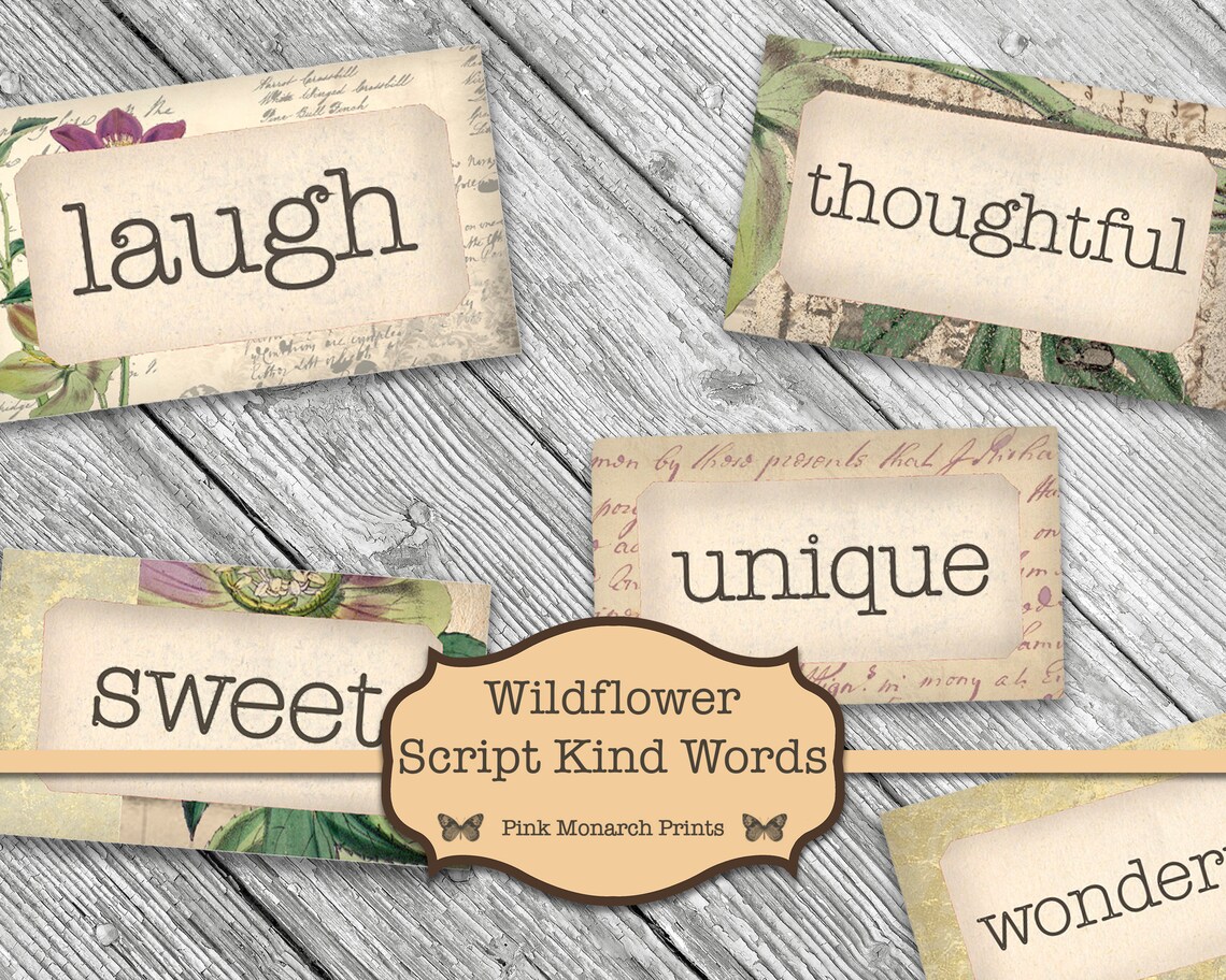 Junk Journaling Words Words for Junk Journals Junk Journal Etsy