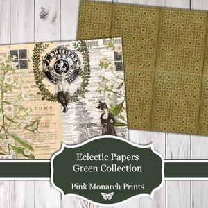 May include: A digital collage sheet featuring vintage-style illustrations and patterns. The sheet includes a floral design, a map, a butterfly, and a text overlay that reads "New Csend OYAGI the a WHEELERS LONDO real STOMS MOD APRY ATLONI Aurbanty".