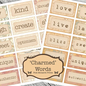 Gecharmeerde woorden, ongewenste dagboekwoorden, woorden voor ongewenste dagboeken, inspirerende woorden, ongewenste dagboek, afdrukbare woorden, plakboekwoorden, afdrukbaar