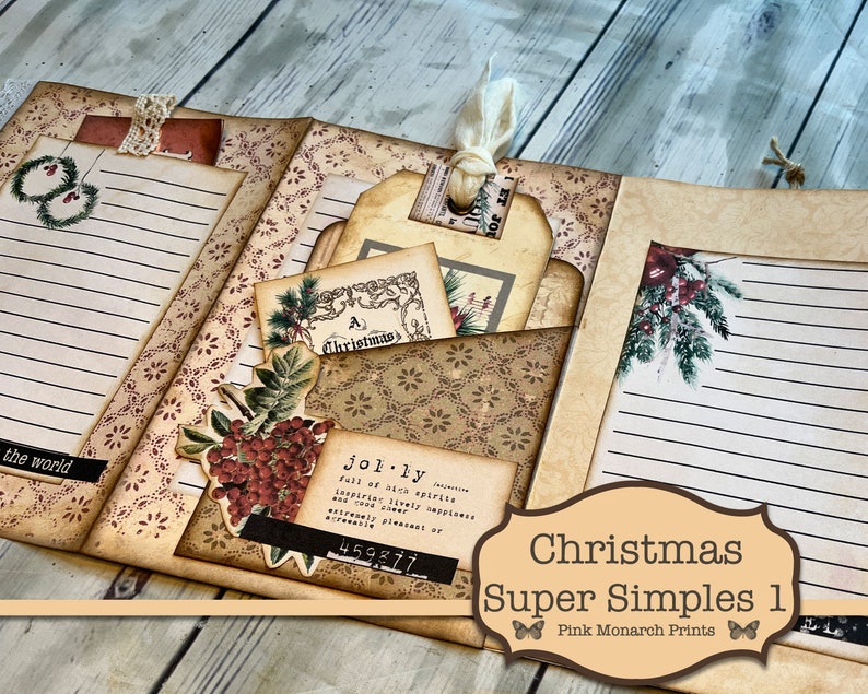 Christmas Super Simples 1, Junk Journal Kit, Junk Journal, Folio, Junk ...