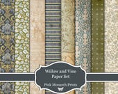 Willow And Vine Paper Set, 20 Printable Scrapbooking and Junk Journaling Papers (Digital Download)