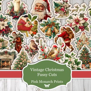 Découpes difficiles de Noël vintage, numérique, imprimable, journal numérique indésirable, fournitures pour journal indésirable, scrapbooking, Noël, Noël, éphémères