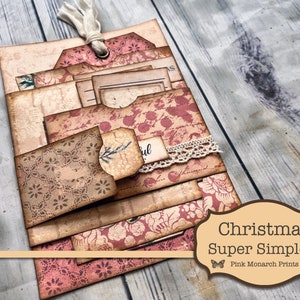 Christmas Super Simples 7, Junk Journal Kit, Junk Journal, Folio, Junk Journaling Ephemera, Christmas Junk Journal, Pink Monarch Prints