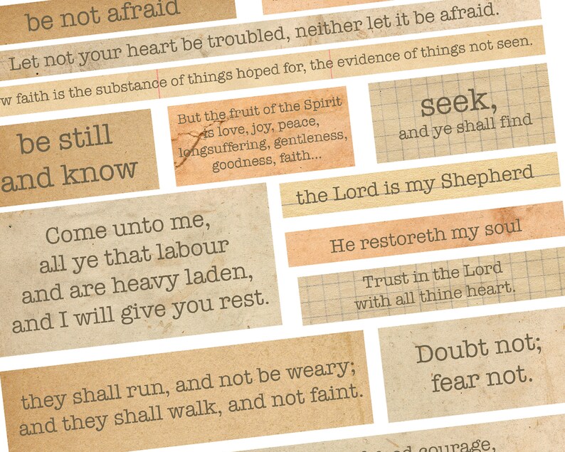 Words Junk Journals Embellishments for Junk Journals