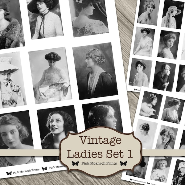 Junk Journaling Ephemera, Digital Antique Portraits, Junk Journal Vintage Women, Vintage Photos Digital, Printable Antique Portraits, Sepia