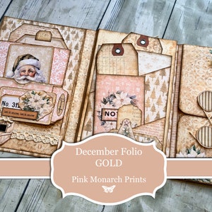 December Folio, GOLD Subscription, Christmas Folio, Junk Journal Kit, Digital Junk Journal, Junk Journal Folio, Junk Journaling, Grungy