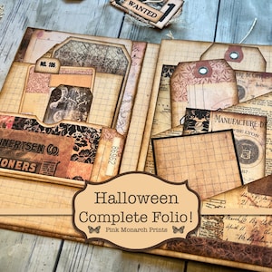 Halloween Folio, Digital Junk Journal Kit, Junk Journal Kit, Junk ...