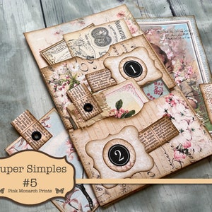 Super Simples 5, Junk Journal Kit, Digital Junk Journal, Junk Journaling Ephemera, Floral Junk Journal, Junk Journaling Kit, Tags, Pockets