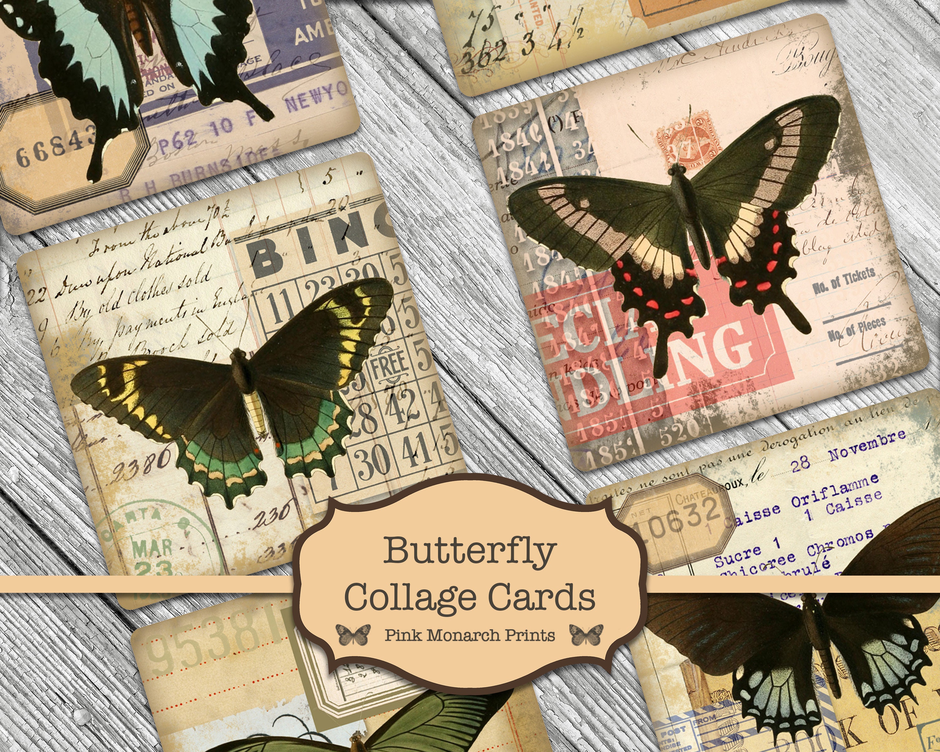 Junk Journaling Kit, Junk Journal Butterflies, Collage Papers, Junk J…