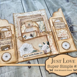 Just Love Super Simples 3, Junk Journal Kit, Junk Journal, Folio, Junk Journaling Ephemera, Wedding, Winter Junk Journal, Pink Monarch Print