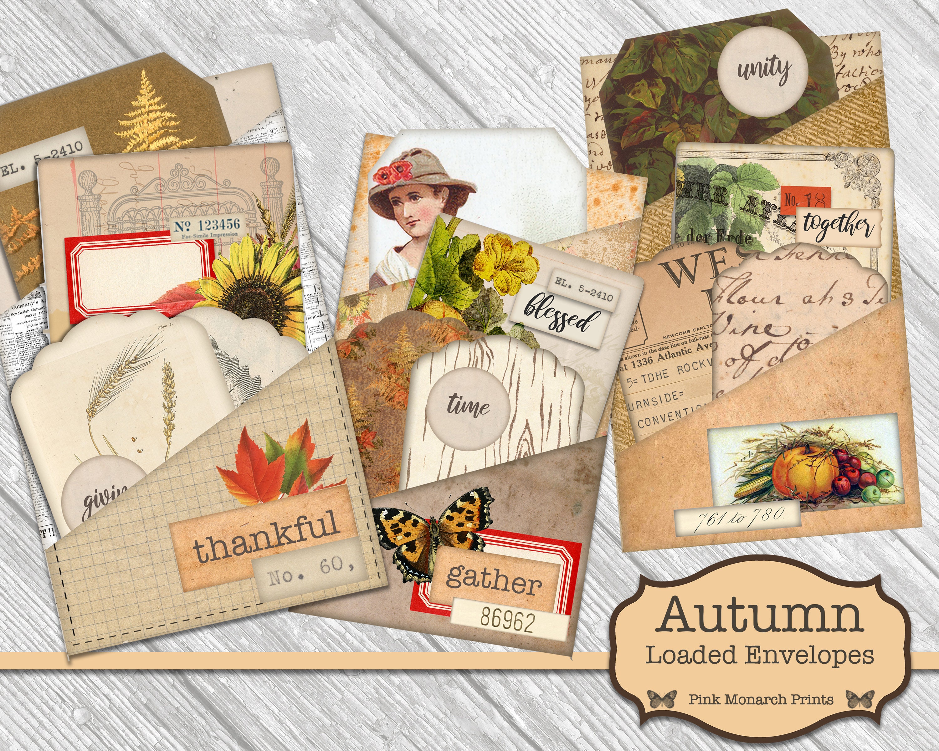 Junk Journal Kit, Fall Ephemera, Junk Journal Fall, Junk Journal Pock…