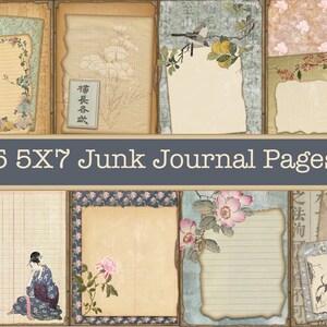 Asian Digital Paper Pack, Asian Journal Pack, Japanese Junk Journal Kit ...
