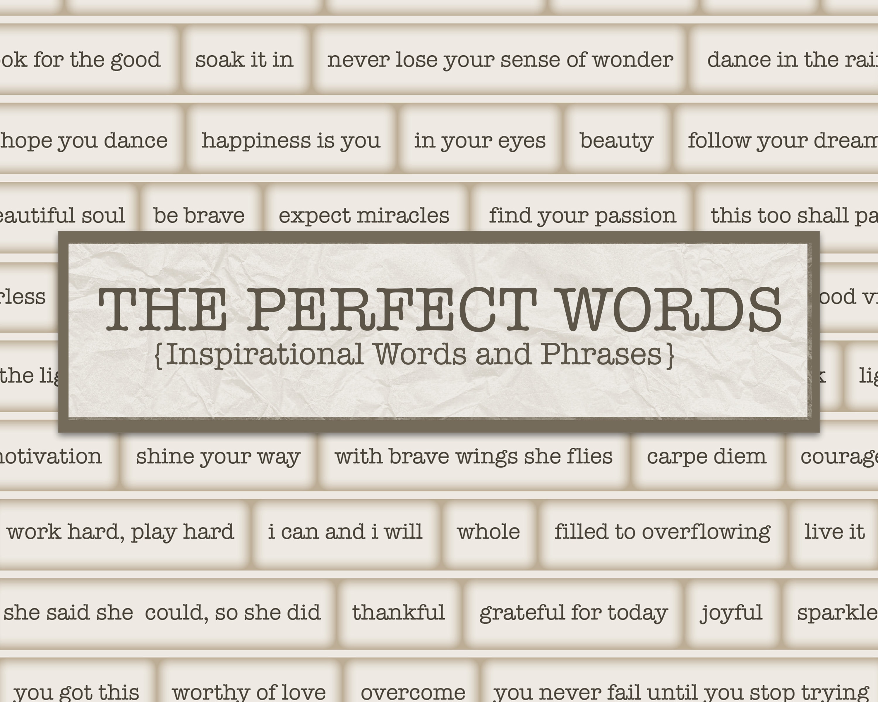 Digital Inspirational Words, Embellishments for Junk Journals, Printa…
