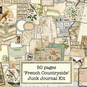 French Countryside, August 2024 Subscription, Junk Journal Supplies, Junk Journal Kit, Digital,  Junk Journaling, Junk Journal, Shabby Chic