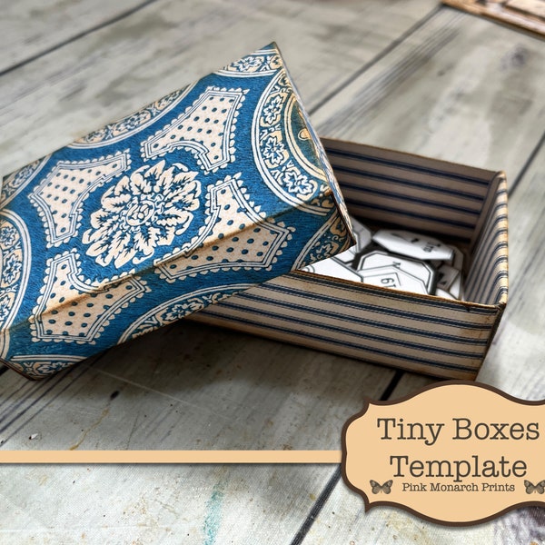 Tiny Boxes Template, Printable Junk Journal Supplies, Vintage Ephemera, Junk Journal Ephemera, Digital Download, Junk Journal Printable, Box