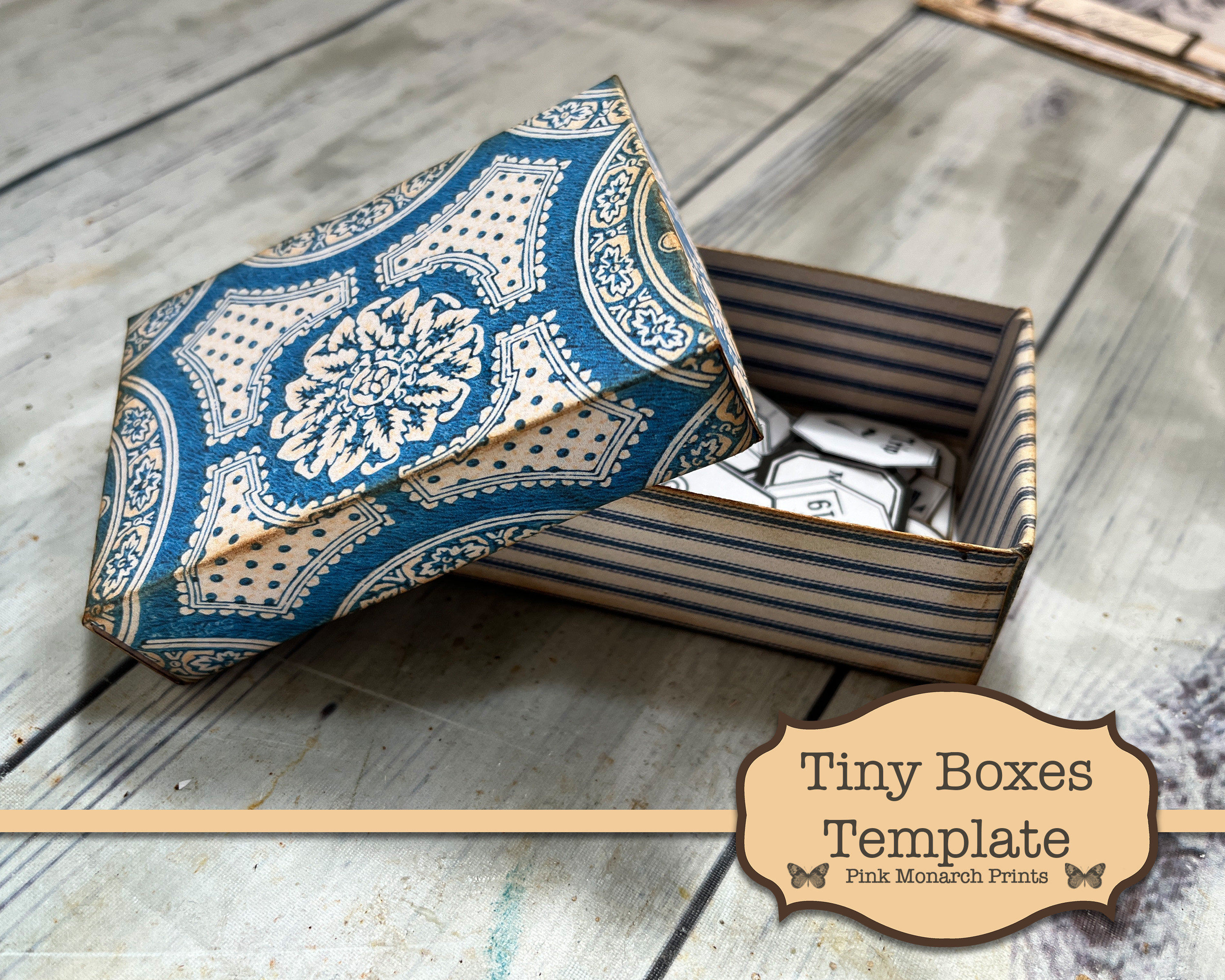 Kleine Boxen Vorlage, Printable Junk Journal Zubehör, Vintage Ephemera, Junk Journal Ephemera, digitaler Download, Junk Journal Printable, Box