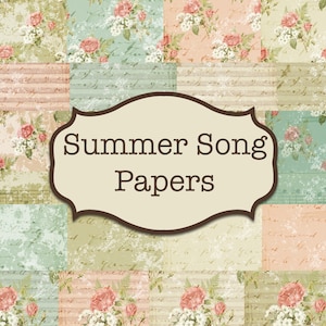 Digital Junk Journal Pockets, Summer Junk Journal, Shabby Chic Printables, Junk Journal Pockets Printable, Pocket Printable Inserts, Song