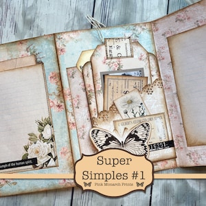 Super Simples 1, Junk Journal Kit, Digital Junk Journal, Junk Journaling Ephemera, Floral Junk Journal, Junk Journaling Kit, Tags, Pockets