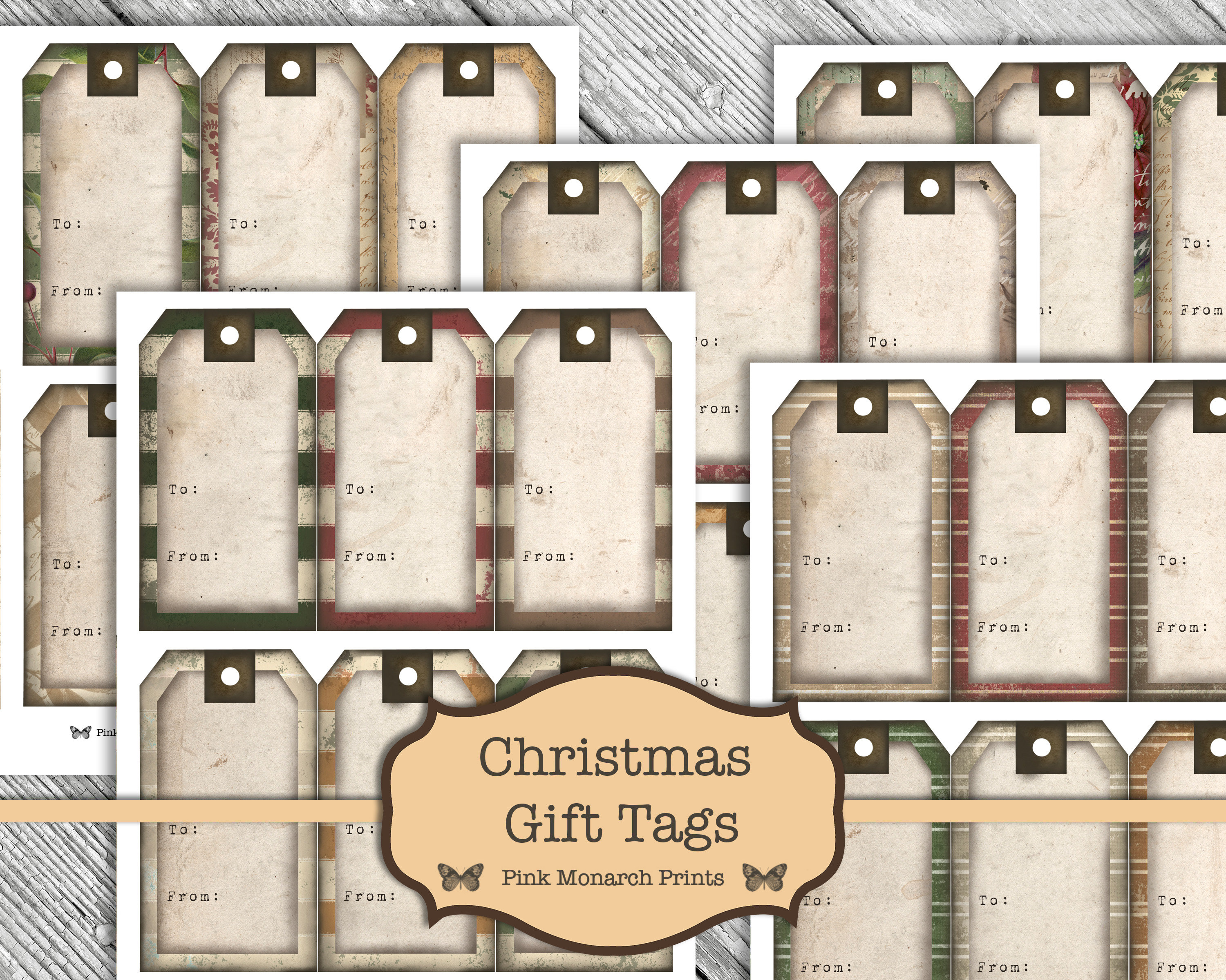 Christmas Gift Tags, Junk Journal Christmas, Junk Journal Kit, Junk ...