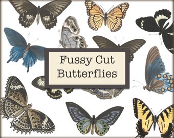 Fussy Cut Butterflies, Butterfly Fussy Cut, Butterfly Junk Journal, Butterfly Digital Download, Butterflies Fussy Cut, Butterfly Digital