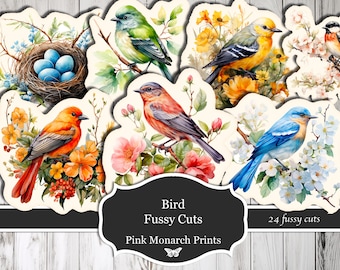 Fussy Cut Birds, Bird Fussy Cut, Bird Junk Journal, Birds Fussy Cut, Bird Digital, Bird Junk Journaling, Bird Ephemera, Printable, Digital
