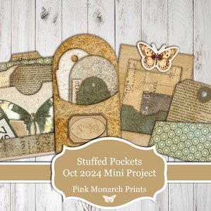 Stuffed Pockets Oktober 2024 Mini Project, Tattered Wings Kit, Folio, Junk Journal, Digitaal, Junk Journal Benodigdheden, Junk Journal Pockets