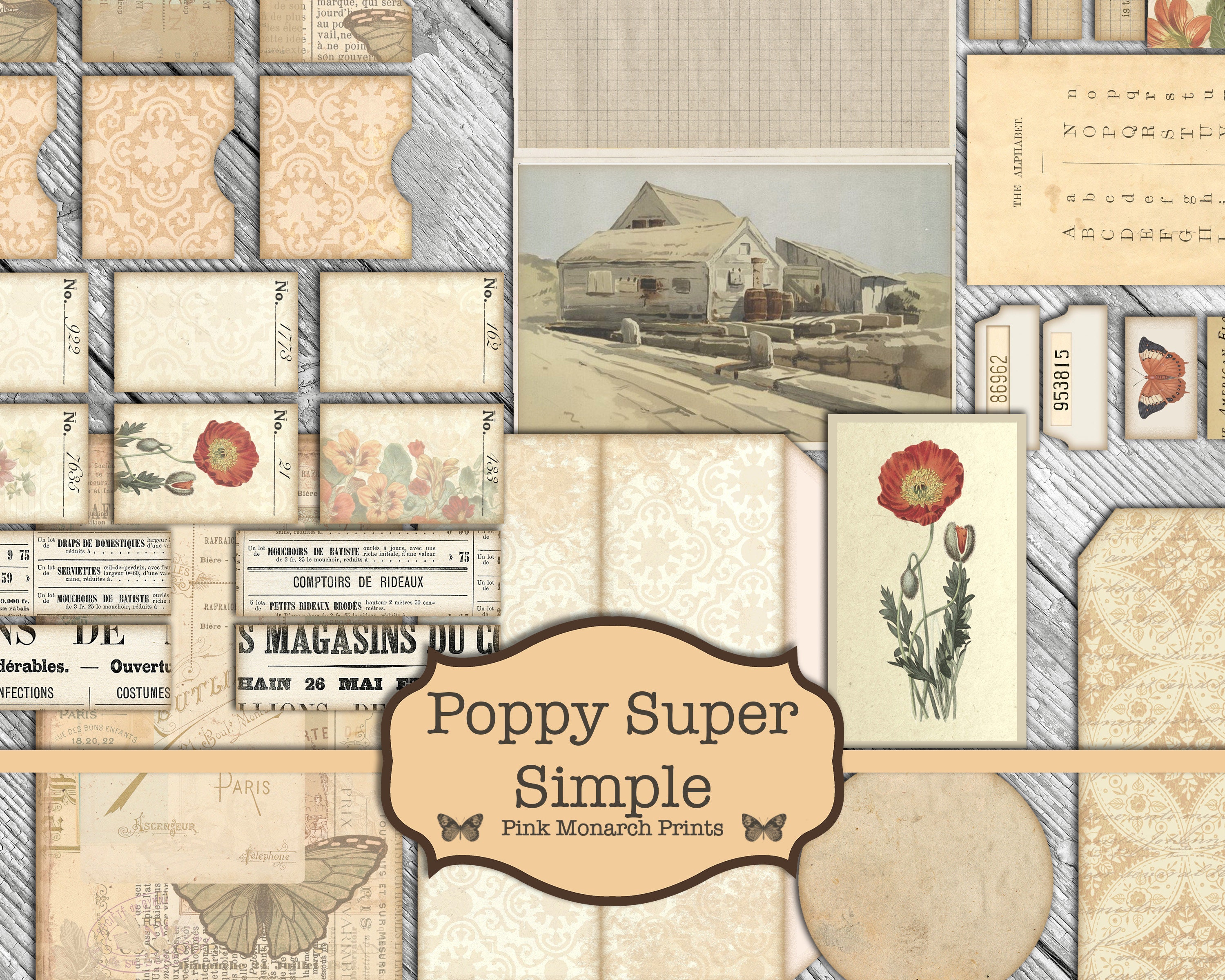 Scrapbooking Papier Set – 100 Stück Fee & Blumen-Motive – 35x50 Mm – Für Tagebuch, Collagen & Journaling