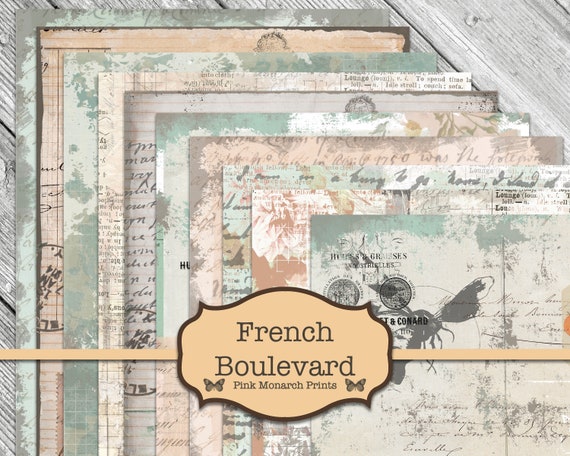 Shabby Chic Papers, Junk Journal Kit, French Ephemera Junk Journal, Junk Journaling Digital Paper, Shabby Chic Junk Journal, Printable