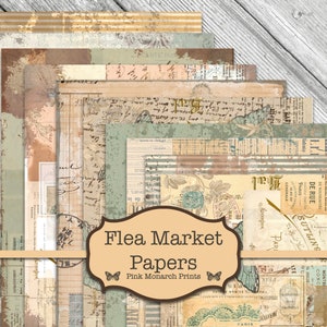 Vlooienmarktpapieren, Junk Journal Kit, Digital Junk Journal, Junk Journaling Digital Papers, Shabby Chic Junk Journal, Afdrukbare papieren