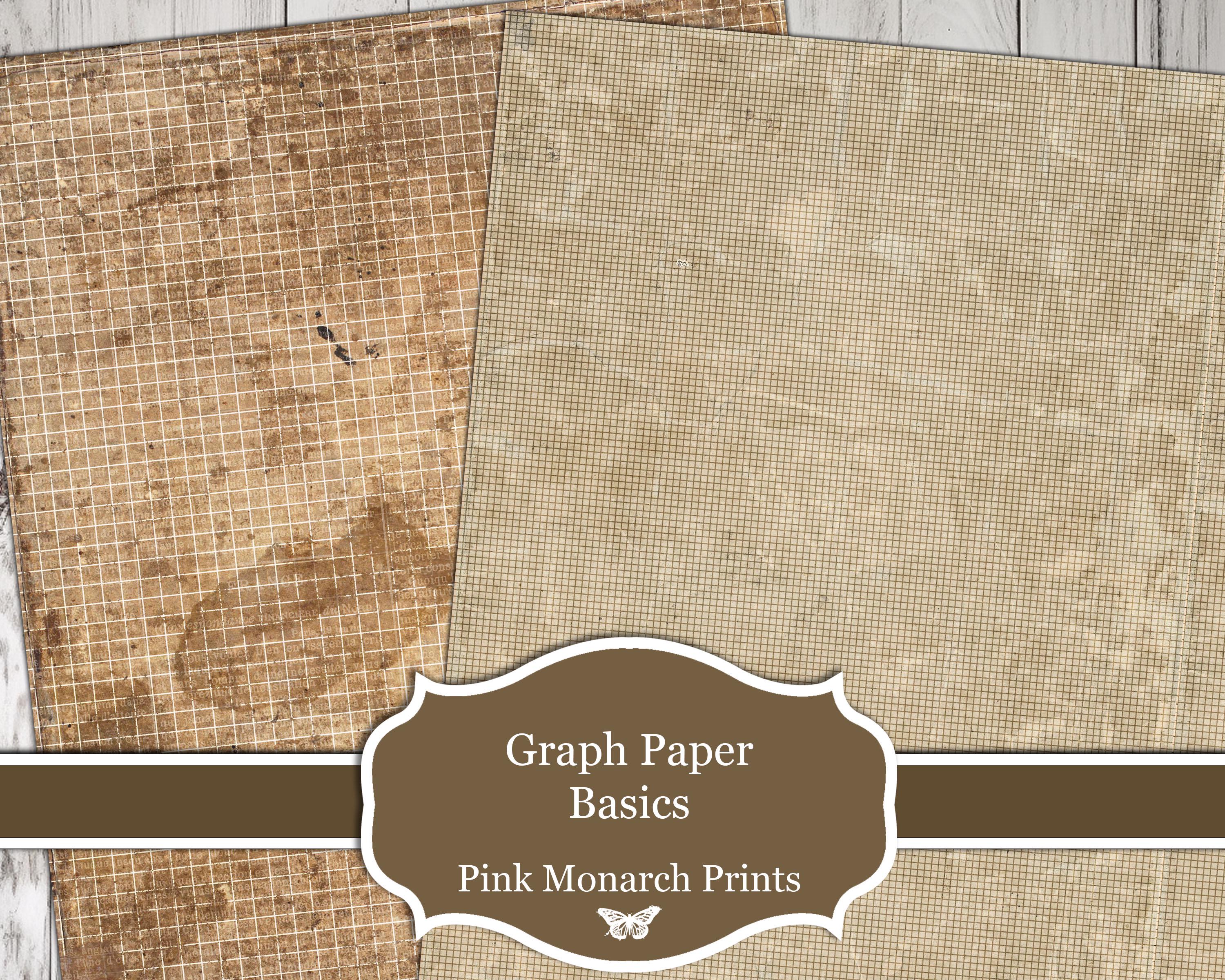 Graph Paper Basics, Neutral, Digital, Junk Journal Kit, Junk Journal ...