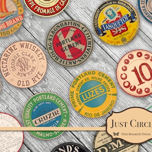 Just Circles, Suprimentos para impressão de lixo eletrônico, coisas efêmeras vintage, coisas efêmeras para diários indesejados, download digital, diários indesejados para impressão, marcas registradas