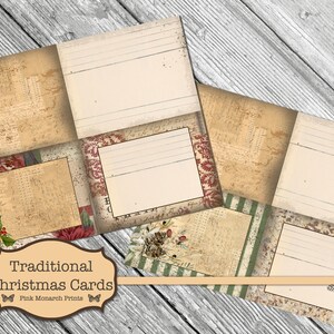 Traditional Christmas Cards, Junk Journaling Kit, Printable Christmas Cards, Junk Journal Christmas, Junk Journaling Ephemera, Printable bild 5